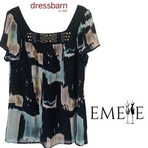 Dressbarn Plus Blouse 1X Beaded bodice NW/OT